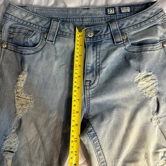 Miss Me Jeans Size 27 Inseam 23 inches Boyfriend Capri Weathered - Picture 4 of 14